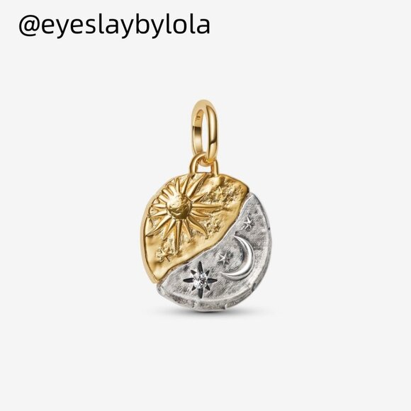 Pandora Sun and Moon Medallion Charm - Picture 2 of 5